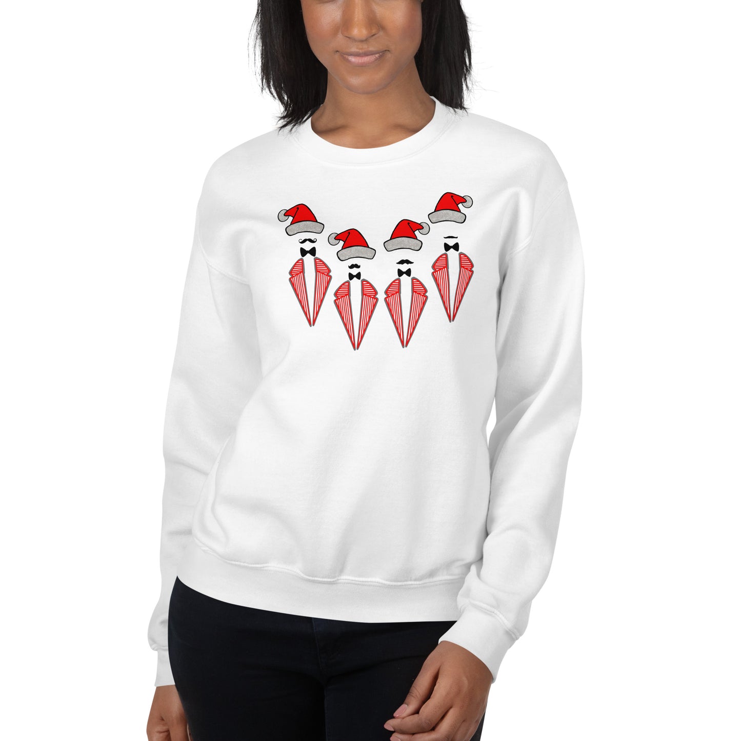 Ugly Christmas sweater- Quartet Santa Hats Regular Fit