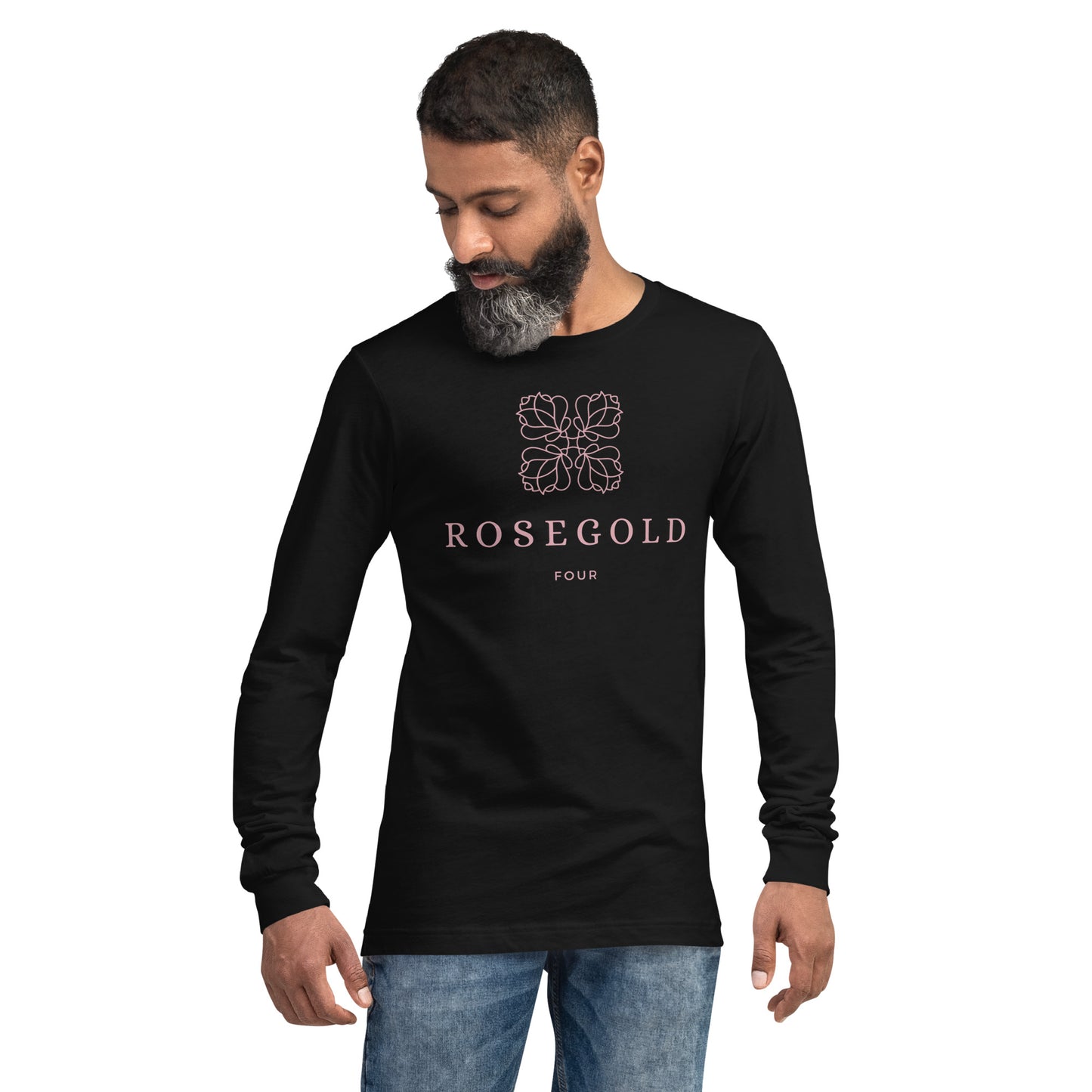 RoseGold four - printed Unisex Long Sleeve Tee