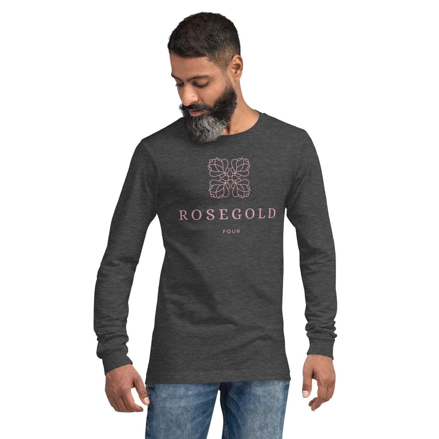 RoseGold four - printed Unisex Long Sleeve Tee