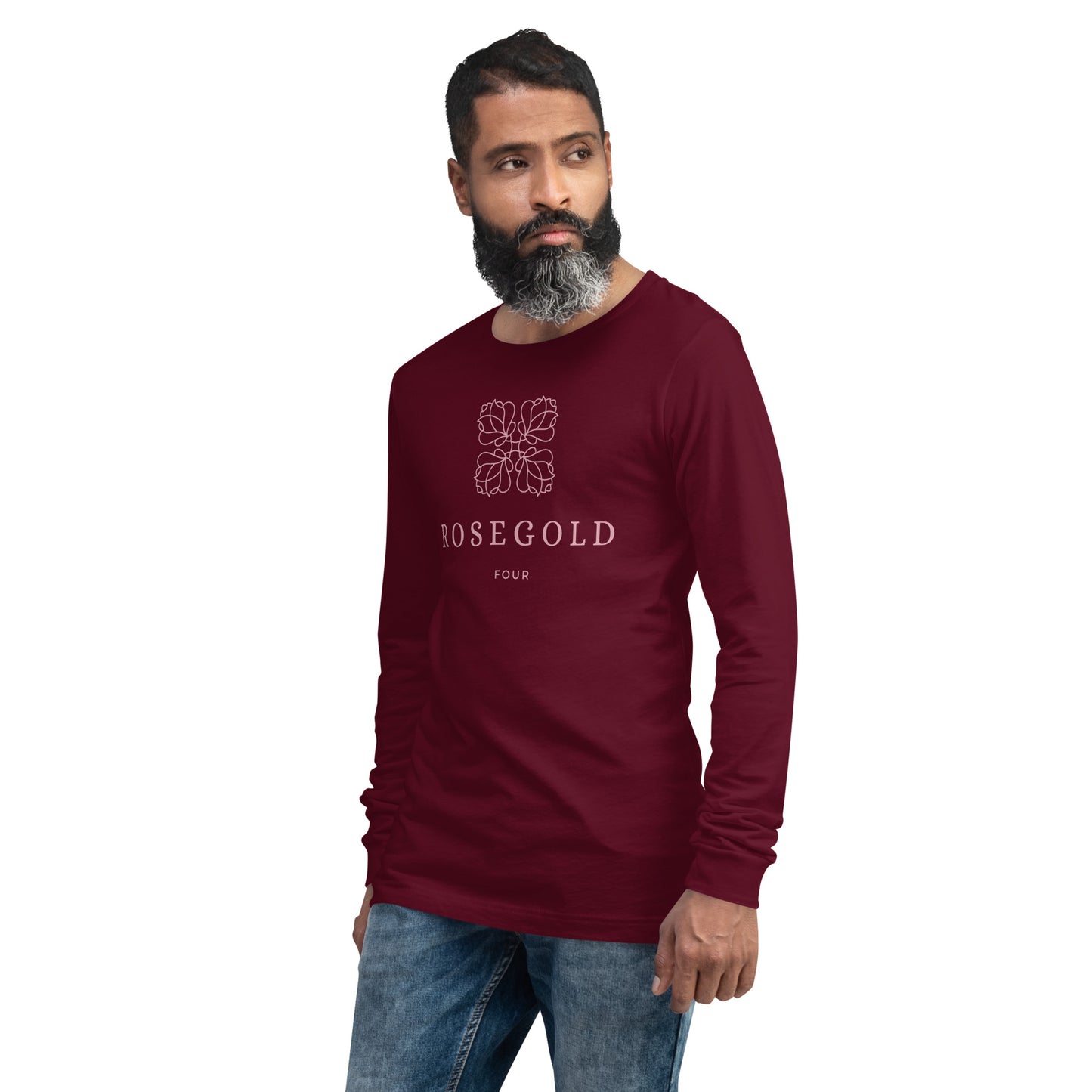 RoseGold four - printed Unisex Long Sleeve Tee