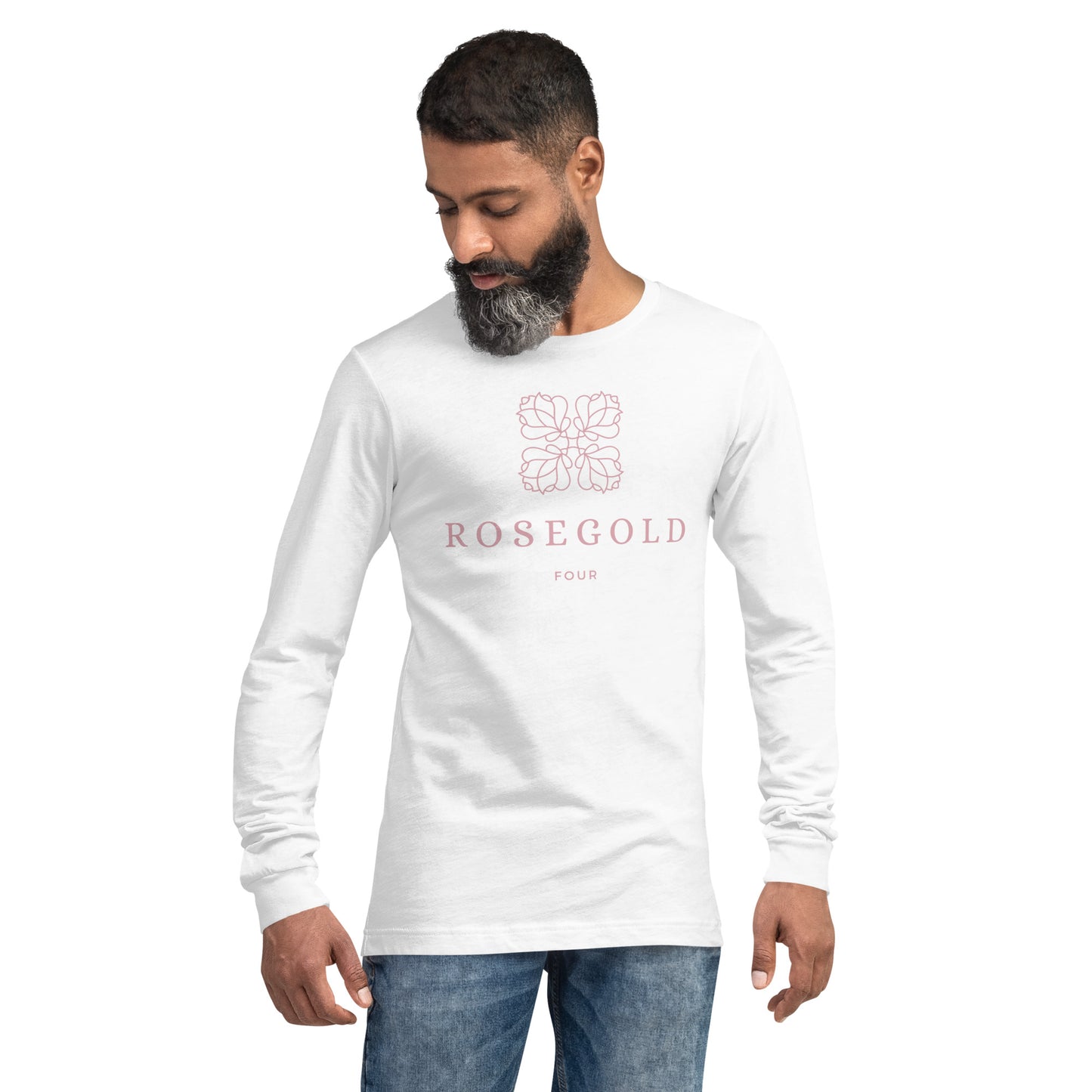 RoseGold four - printed Unisex Long Sleeve Tee