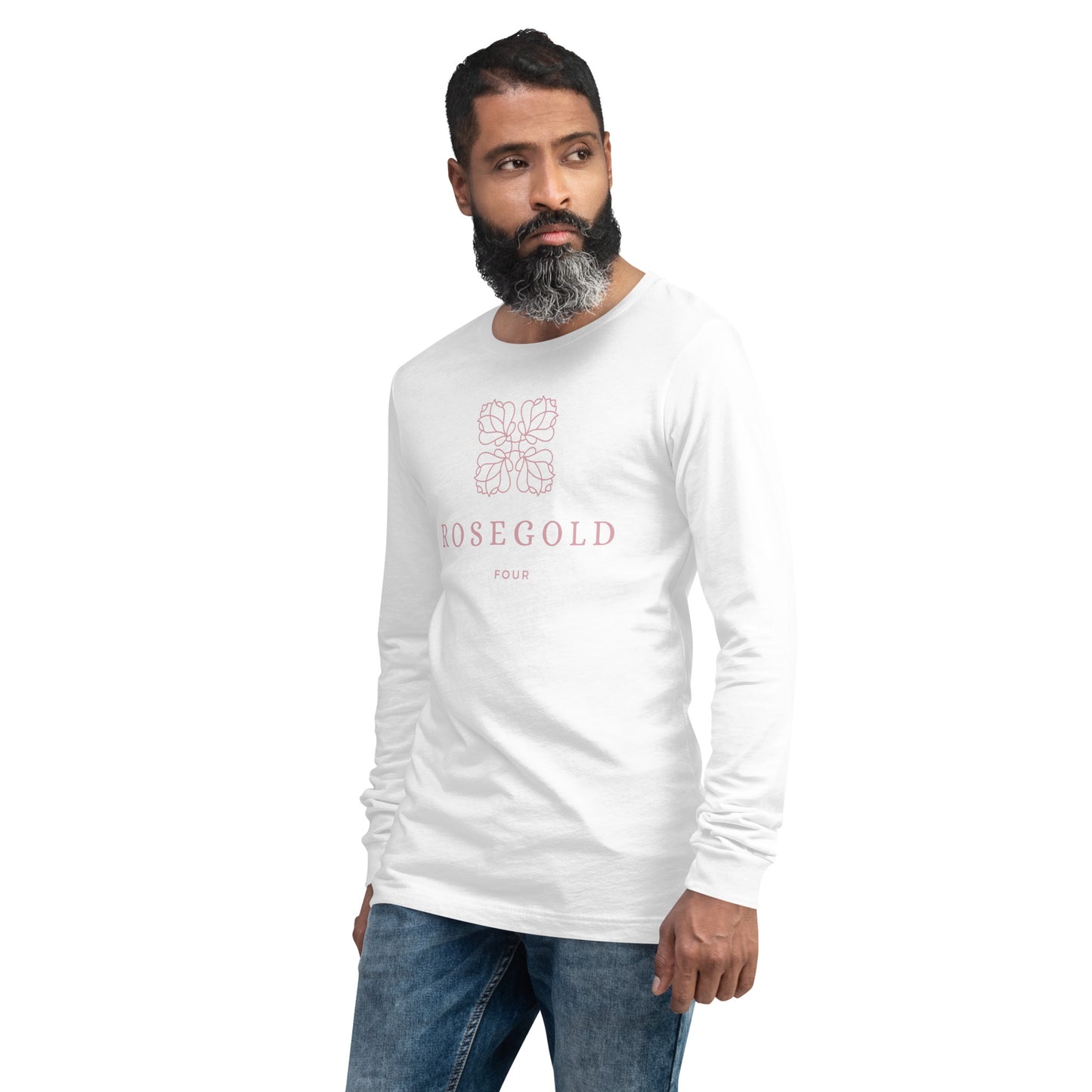 RoseGold four - printed Unisex Long Sleeve Tee