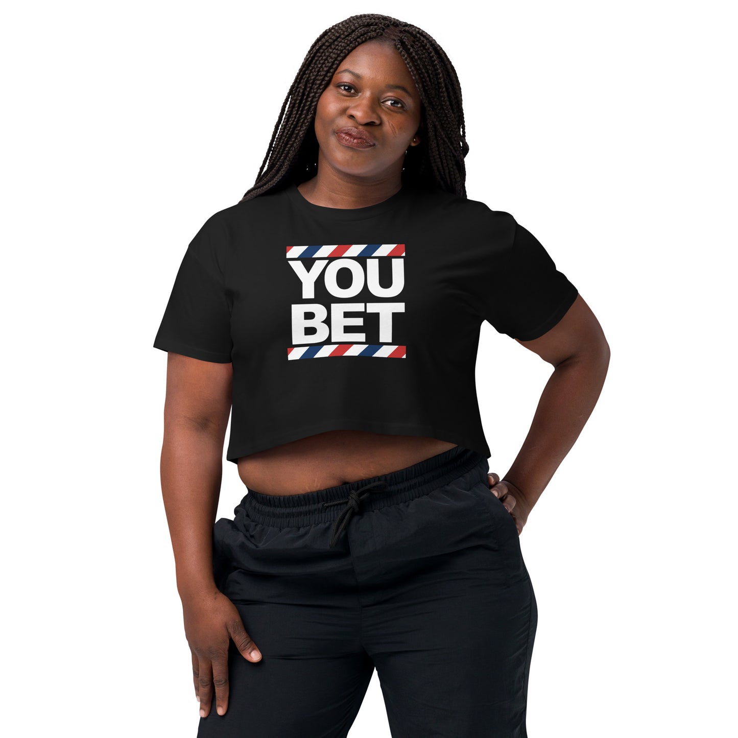 YOU BET - BARBER POLE -  Printed Women’s crop top